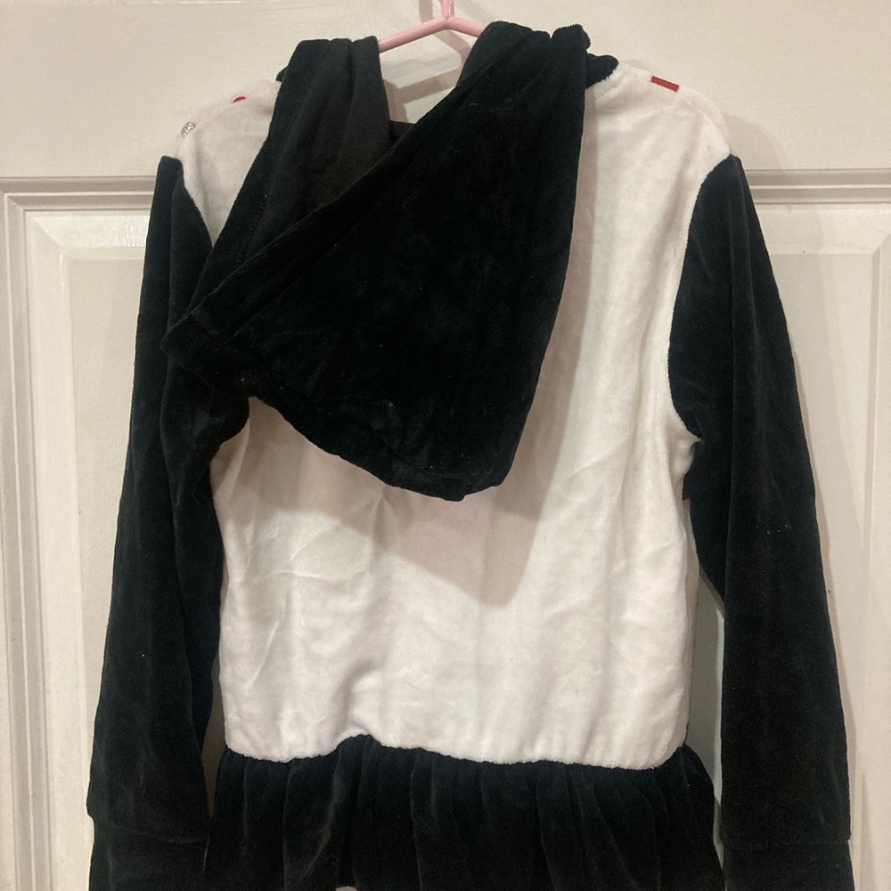 Disney Minnie Mouse velour black & white hoodie 6 - Picture 3 of 5